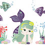 Mermaid Fabric Wall Stickers, thumbnail 3 of 5