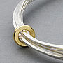 Ripple Multi Silver Bangle With 18ct Gold, thumbnail 6 of 11