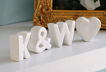 Personalised Ceramic Initials With Heart, 4 of 6