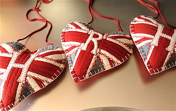 Personalised Union Jack Lavender Filled Heart, 4 of 4