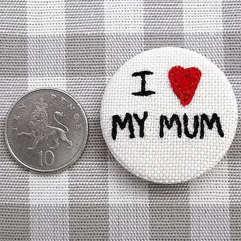 'I Love…' Embroidered Personalised Badge, 2 of 10