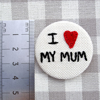 'I Love…' Embroidered Personalised Badge, 10 of 10