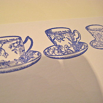 Set Of Five Handmade Teacup Notelets, 2 of 3