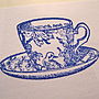 Set Of Five Handmade Teacup Notelets, thumbnail 3 of 3