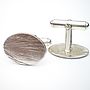 Feather Imprint Silver Cufflinks, thumbnail 3 of 4