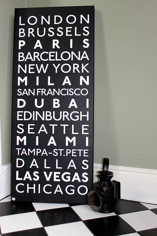 Personalised Destinations Bus Blind Canvas, 1 of 11