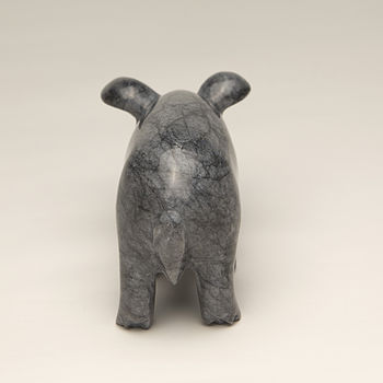 Hand Crafted Marble Pig. Dark Or Light Colour, 5 of 6