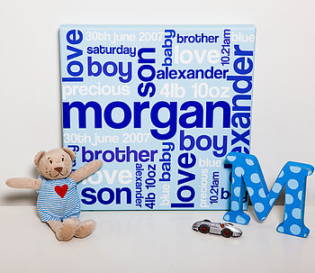 Personalised New Baby Details Canvas, 5 of 7