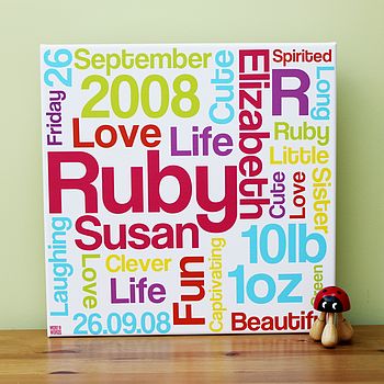 Personalised New Baby Details Canvas, 3 of 7