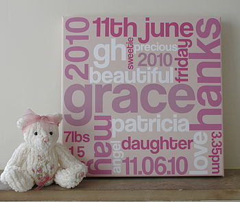 Personalised New Baby Details Canvas, 7 of 7