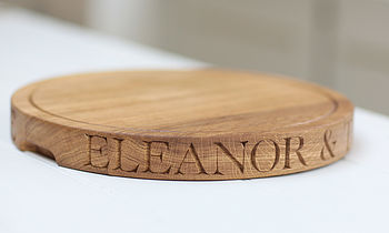 Personalised Round Oak Chopping Board, 7 of 11