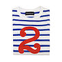 French Blue + White Breton Striped Number/Age T Shirt, thumbnail 3 of 6