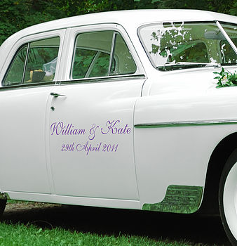 Personalised Wedding Vehicle Sticker Decals, 2 of 5