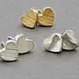 Dune Heart Studs Silver Or 18ct Gold, thumbnail 1 of 6
