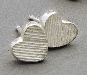 Dune Heart Studs Silver Or 18ct Gold, 2 of 6