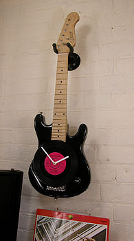 Upcycled Personalised Electric Guitar Clock, 2 of 5