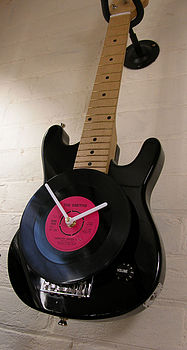 Upcycled Personalised Electric Guitar Clock, 5 of 5