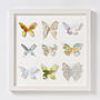 Nine Personalised Map Location Butterfly Wall Art, thumbnail 7 of 10