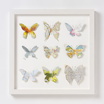 Nine Personalised Map Location Butterfly Wall Art, 7 of 10