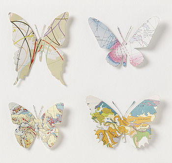 Nine Personalised Map Location Butterfly Wall Art, 8 of 10