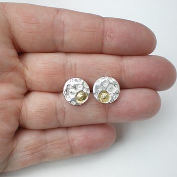 Coral Silver And Gold Plated Stud Earrings, 4 of 5