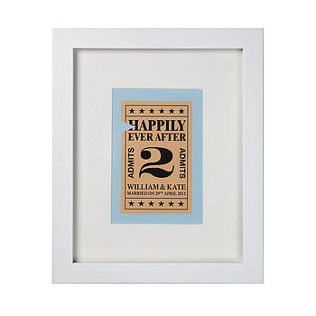 Personalised 'Ticket To Marriage' Print, 4 of 8