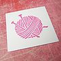 Yarn And Needles Rubber Stamp, thumbnail 2 of 3