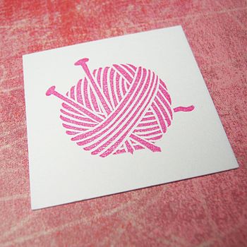 Yarn And Needles Rubber Stamp, 2 of 3