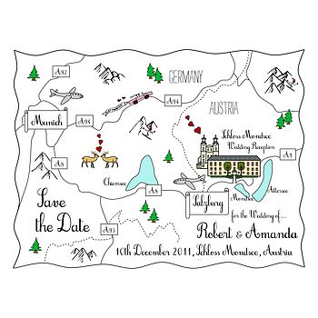 Print Your Own Colour Wedding Or Party Illustrated Map, 4 of 6