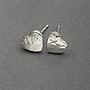 Ripple Pebble Heart Studs Silver Or 18ct Gold, thumbnail 1 of 4