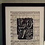 Handprinted Vintage Sheet Music Love Print, thumbnail 2 of 7