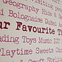 Personalised 'Favourite Things' Word Art, thumbnail 5 of 10
