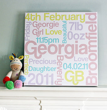 Personalised New Baby Details Canvas, 4 of 7