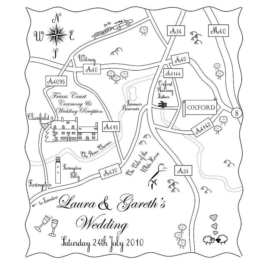 Print Your Own Mono Wedding Or Party Custom Map By Cute Maps Custom Wedding Map Mono Colour Design