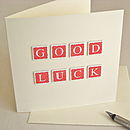 Handmade Good Luck Card By Chapel Cards | notonthehighstreet.com