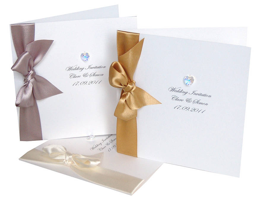 Allure Crystal Wedding Invitation Boxed By Made With Love Designs Silver Gold Ivory Colours Allure Crystal Wedding Invitation Boxed
