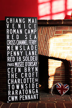 Personalised Destinations Bus Blind Canvas, 8 of 11