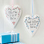 Personalised Christening Hanging Heart, thumbnail 1 of 4
