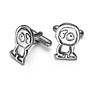 Child's Doodle Silver Cufflinks, thumbnail 3 of 6