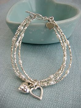 Silver Heart Multi Strand Bracelet, 2 of 3