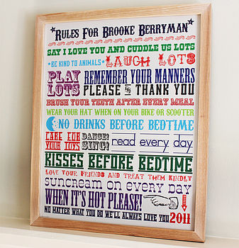 Personalised Family House Rules Print, 9 of 12