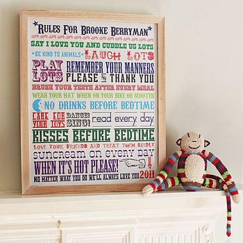 Personalised Family House Rules Print, 11 of 12