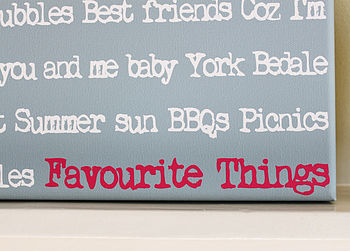 Personalised 'Favourite Things' Word Art, 6 of 10