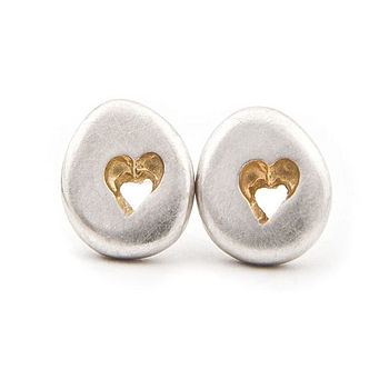 Pebble Silver Stud Earrings, 2 of 4
