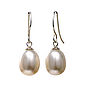 Tear Drop Pearl Earrings On Silver Hooks, thumbnail 2 of 5