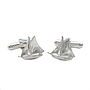 Silver Sailboat Cufflinks, thumbnail 2 of 2