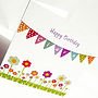 Bunting And Flowers: Personalised Card, thumbnail 4 of 4