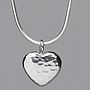 Ripple Pebble Heart Silver Necklace, thumbnail 2 of 5