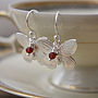 Sterling Silver Butterfly Earrings With Gemstones, thumbnail 2 of 6