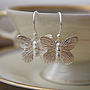 Sterling Silver Butterfly Earrings With Gemstones, thumbnail 5 of 6